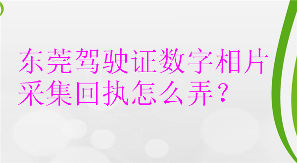 东莞驾驶证数字相片采集回执怎么弄？