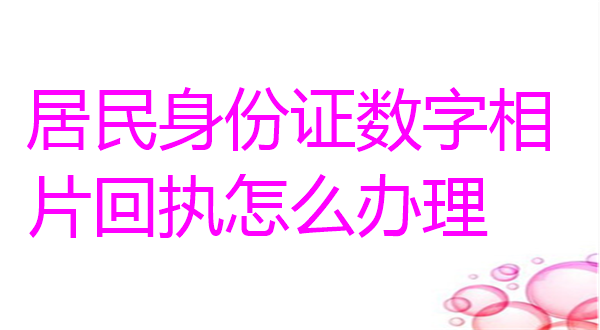 居民身份证数码相片回执怎么办理？