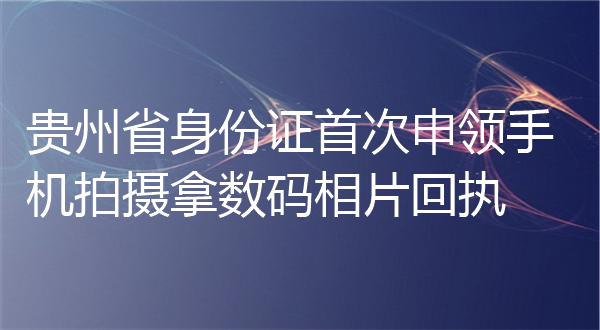 贵州身份证首次申领手机拍摄拿数码相片回执