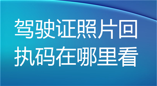 驾驶证照片回执在哪里看