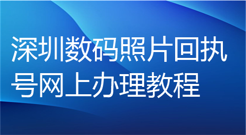 深圳数码在回执网上办理教程