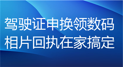 驾驶证申换领数码相片回执在家搞定