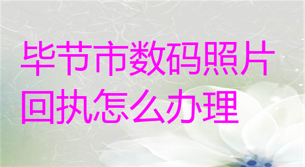 毕节市数码照片回执怎么办理？