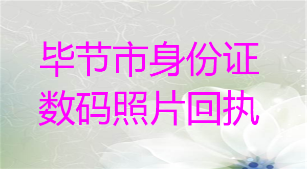 毕节市身份证数码照片回执