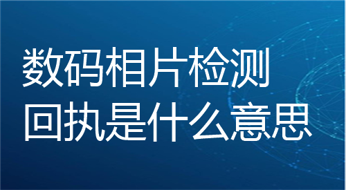 数码相片检测回执是什么意思