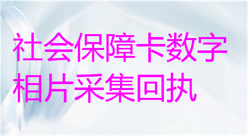 社会保障卡数字相片采集回执