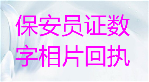 保安员证数字相片回执