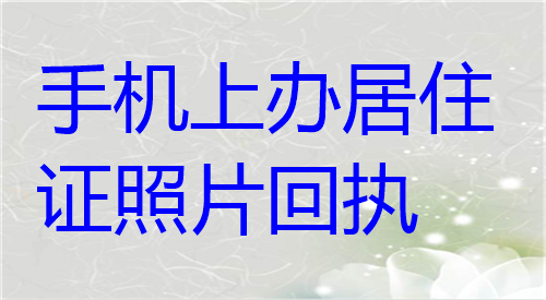 手机上办理居住证照片回执