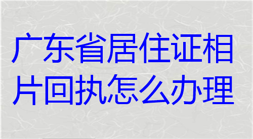 广东省居住证相片回执怎么办理