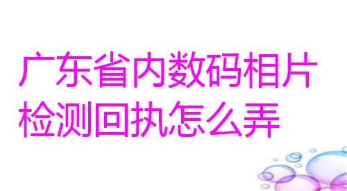 广东省内数码相片采集回执怎么弄