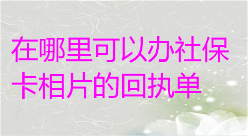 在哪里可以办理社保卡相片的回执单？